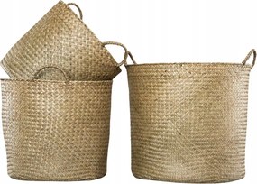 Virágtartó Kosár Nagy Pálmafához 3 db Boho Természetes erkély teraszra