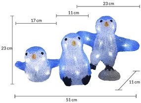 monzana® Karácsonyi pingvinek LED világítással