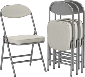 HOMCOM Összecsukható Szék 4 Darabos Készlet, Párnázott Hátú Kemping Szék Acél Vázal, Konyhai Szék 120 kg Teherbírással Vendégeknek, Irodának, Kempinge