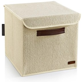 Bézs fedeles textil tárolódoboz 30x30x30 cm – Mioli Decor