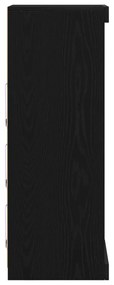 LED világítással rendelkező oldal szekrény Fekete tölgy 41x37x100 cm
