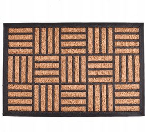 Lábtörlő ajtóhoz 60x40 cm gumi, kókusz Panama Csíkos barna fekete