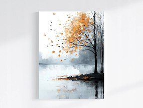 Vászonkép Canvas Tájkép Természet Ősz Fa Eső Szél 60x80