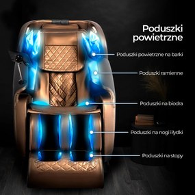 Fotel Masujący VX MAX Brązowy Ekoskóra Angielskie Menu