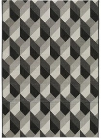 Kül- és beltéri szőnyeg Metro Black/White 160x230 cm