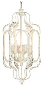 Antikolt krém mennyezeti lámpa vintage 6 izzós gyertyaformájú foglalat