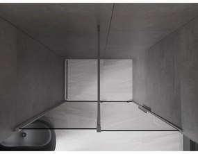 Mexen Velar, tolózuhanyajtó nyitáshoz 150 cm, 8 mm szürke üveg, polírozott grafit, 871-150-000-41-66