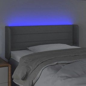 világosszürke szövet LED-es fejtámla 83 x 16 x 78/88 cm