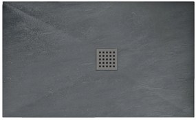 Rea GREY ROCK- Akril zuhanytálca 90 x 120 x 3,5 cm + szifon, szürke, REA-K4584