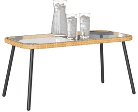 Dohányzóasztal Természetes 90 x 45 x 42 cm Polirattan