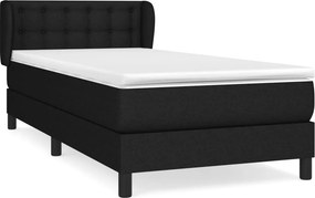 vidaXL fekete szövet rugós ágy matraccal 90x200 cm