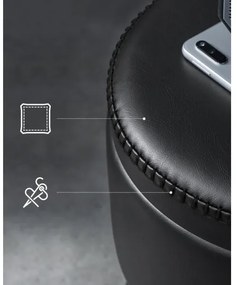 CORE bőr puff fekete