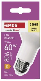 Meleg színű LED izzó E27, 7 W – EMOS