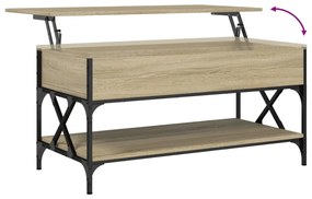 sonoma tölgy szerelt fa és fém dohányzóasztal 100 x 50 x 50 cm