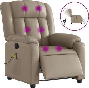 vidaXL kávészínű műbőr elektromos dönthető masszázsfotel