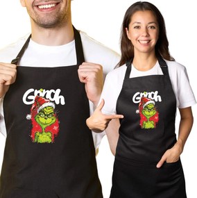 Konyhai kötény nyomott mintával ajándék karácsonyra Grincs