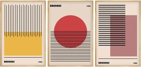Huhu250 keretezett MDF falikép, 50 x 70 cm, 3 db-os szett