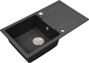 Gori szögletes egy medence + csepegtető gránit mosogató fekete