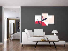 Kép - Rózsaszín virágos absztrakció N⁰1 (90x60 cm)