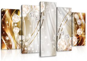 Vászonkép 5 darabos, Narancssárga árnyalatú ABSZTRAK 100x60 cm méretben