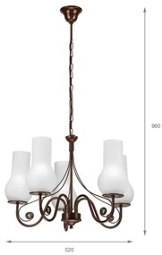 Brilagi - LED Csillár láncon COTTAGE 5xE14/40W/230V barna/fehér