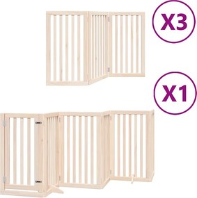 vidaXL nyárfa 15 paneles összecsukható kutyakapu ajtóval 750 cm