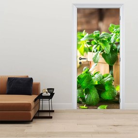 Fotótapéta ajtóra - Friss menta (95x205cm)