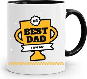 Bögre Fekete Apák Napi Ajándék Best Dad fényképes nyomtatással