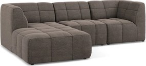 Barna buklé sarokkanapé (bal oldali-heverő résszel) Aloha – Makamii