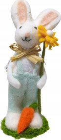 Húsvéti Álló Filc Nyuszi Figura Virággal Dekoráció 25 x 10 cm