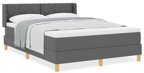 Boxspring ágy matraccal sötétszürke színben, 140 x 200 cm, textil