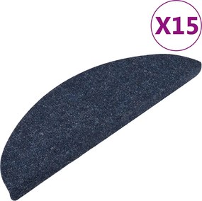 vidaXL 15 db kék öntapadó lépcsőszőnyeg 56x17x3 cm