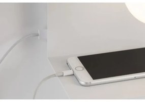 Paulmann 79812 - 1xE27/40W fali lámpatest polccal és USB-porttal CALVANI 230V fehér