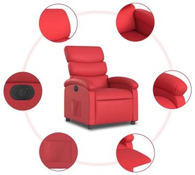 piros műbőr elektromos dönthető fotel