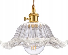 Flower átlátszó üveg függő mennyezeti lámpa