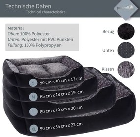 PESTUFF Kutyafekhely S 50 x 40 x 17 cm fekete