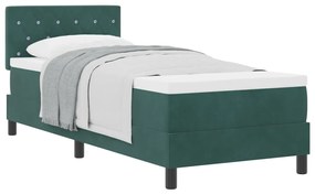 Ágykeret Mattal Sötét Zöld 80x200 cm Velúr