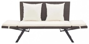 barna polyrattan kerti pad párnákkal 176 cm