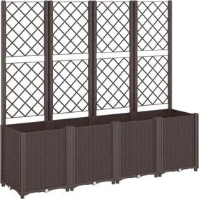 vidaXL barna polipropilén rácsos kerti ültetőláda 160 x 40 x 140 cm