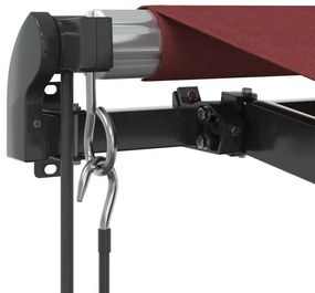 burgundi vörös automata kihúzható LED-es napellenző 400x300 cm