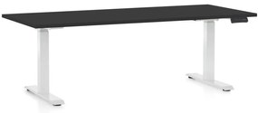Állítható magasságú asztal OfficeTech C, 180 x 80 cm, fehér alap, fekete