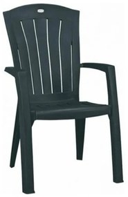 Santorini műanyag kerti szék, sötét zöld színben