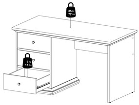 Íróasztal 130x74 cm Paris - Tvilum