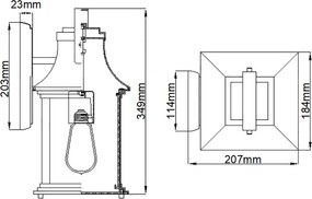 Quintiesse GRANT QN-GRANT-S-BU Fali lámpa 1x60W/E27 IP44