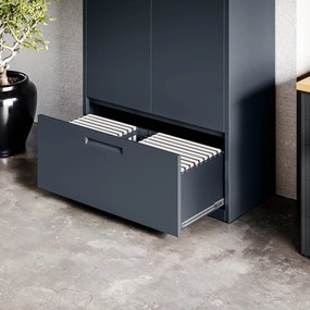 Moduláris többfunkciós fém szekrény magas fiókkal antracit MEGAN 1950 x 900 x 400 mm