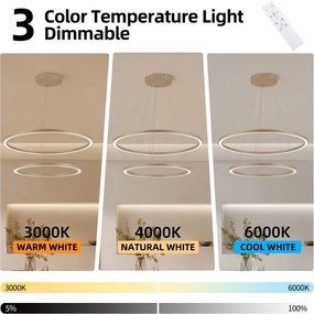 Brilagi - LED dimmelhető függeszték PORTOFINO LED/98W/230V átm. 80 cm bézs + távirányító