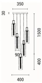 LED Csillár zsinóron LED/38W/230V 3000K