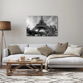 Kép - Eiffel-torony, fekete-fehér (90x60 cm)