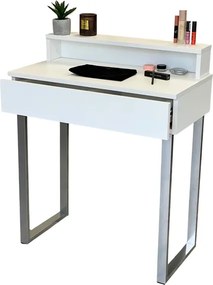 Lena Fésülködőasztal Plusz Fehér Matt Fém Ezüst U 75CM