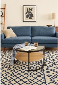 Fekete-natúr színű kerek dohányzóasztal tölgyfa dekorral ø 68 cm Zanu – Bonami Essentials